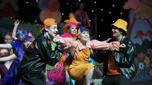 Image of performing arts students during a production.