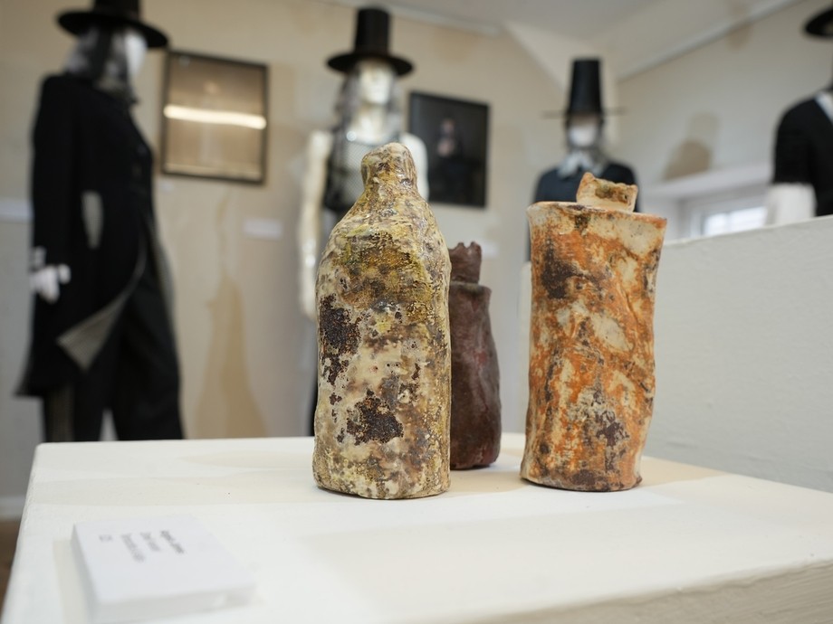 Some ceramics work with mannequins in the background