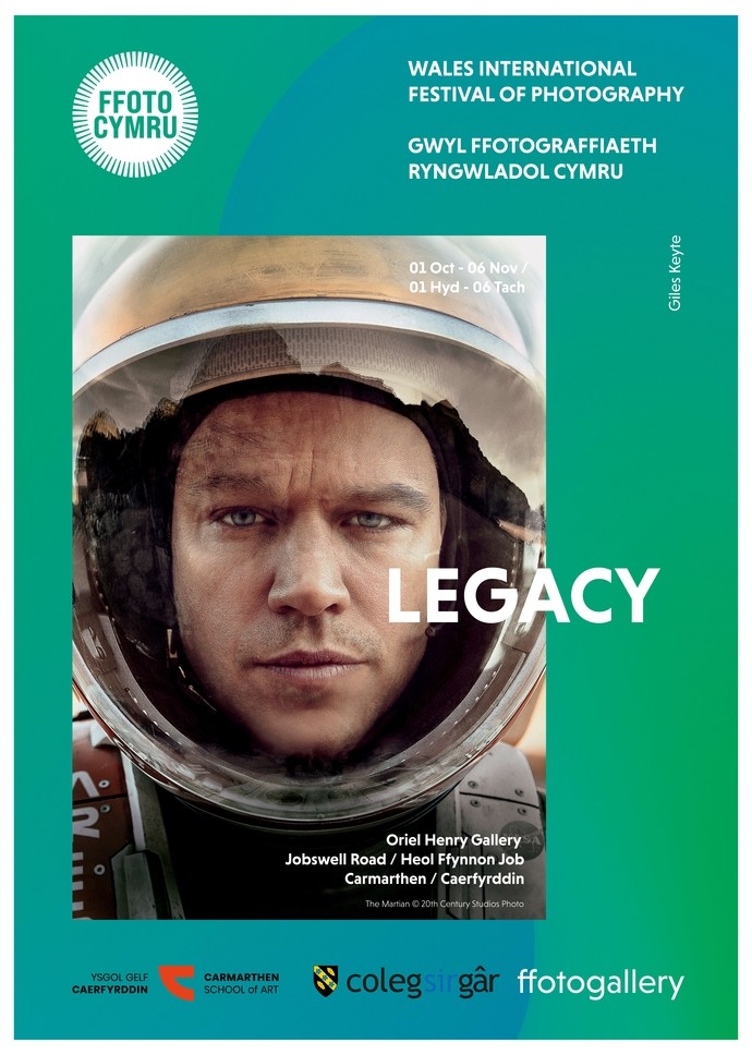 Legacy exhibition poster with details of event and image