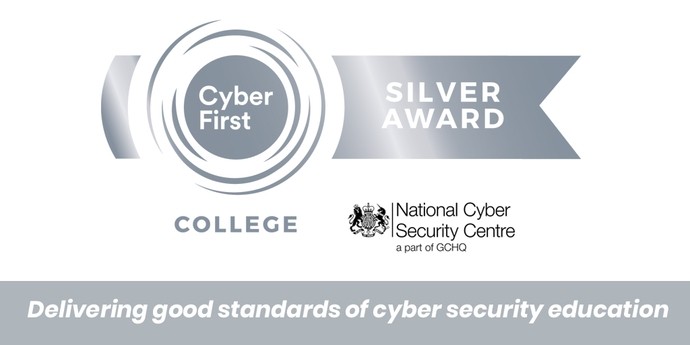 CyberFirst silver award certificate from the national cyber security centre