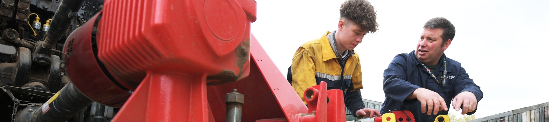 A student learns about tractors.