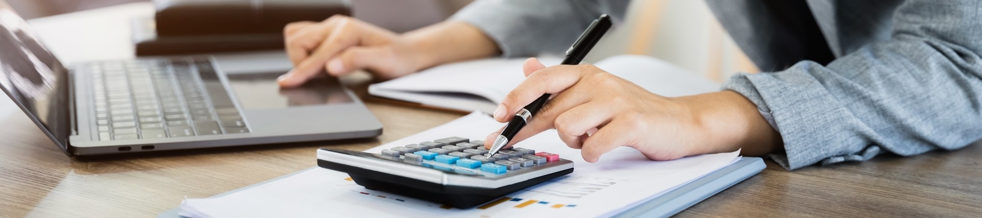 A student using a calculator